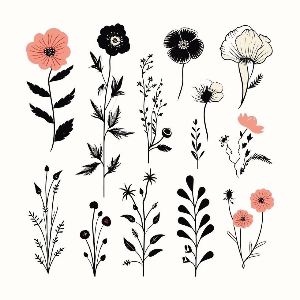 Hand-Drawn Nature Illustrations for a Timeless Artistic Look vector