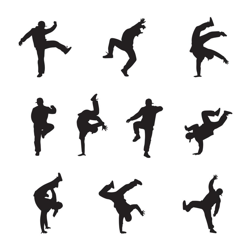 Breakdance silhouettes illustration vector