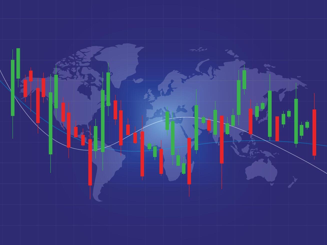 Global Stock Market and Financial Data Analysis with Candlestick Chart FREE vector