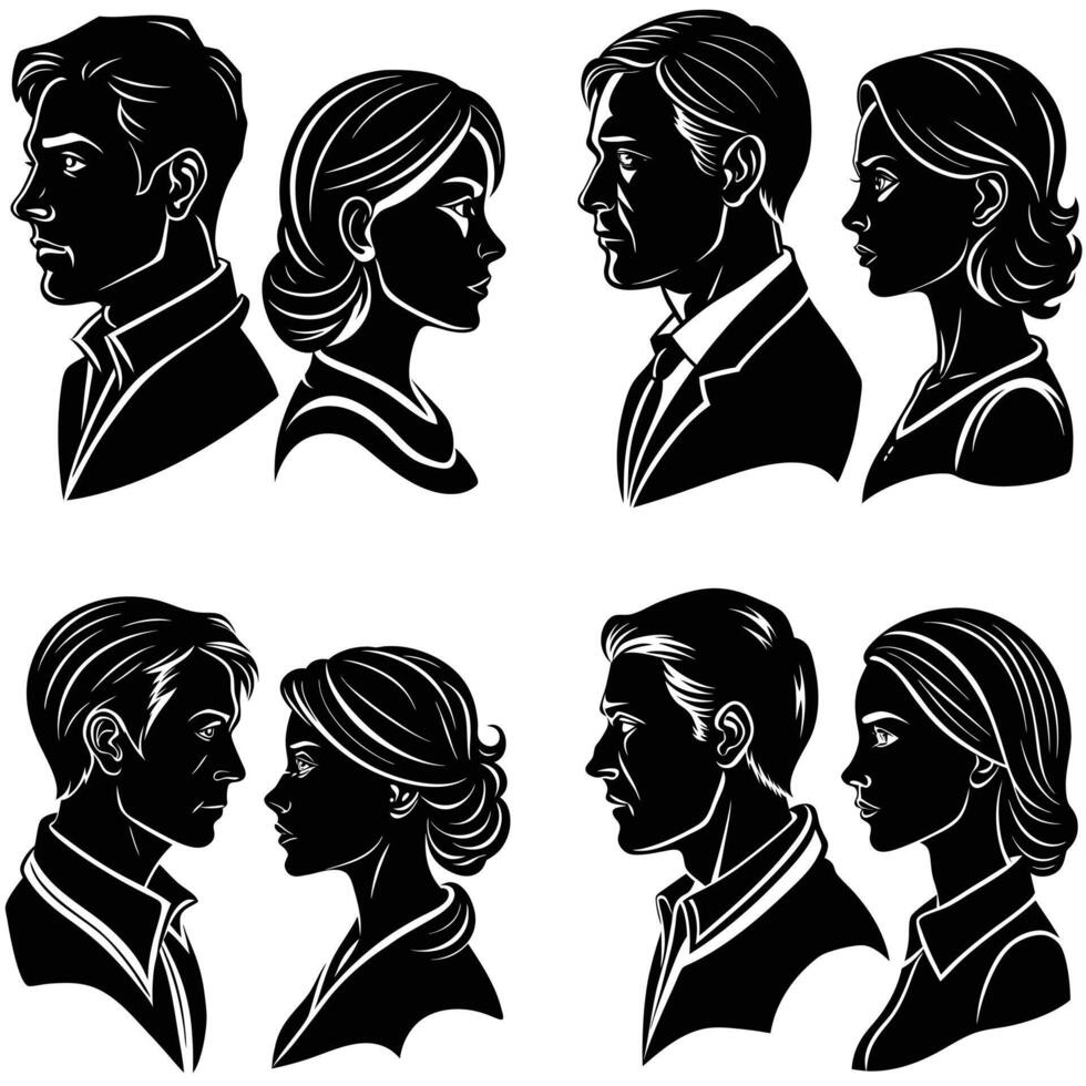 Life in love Silhouette Set vector