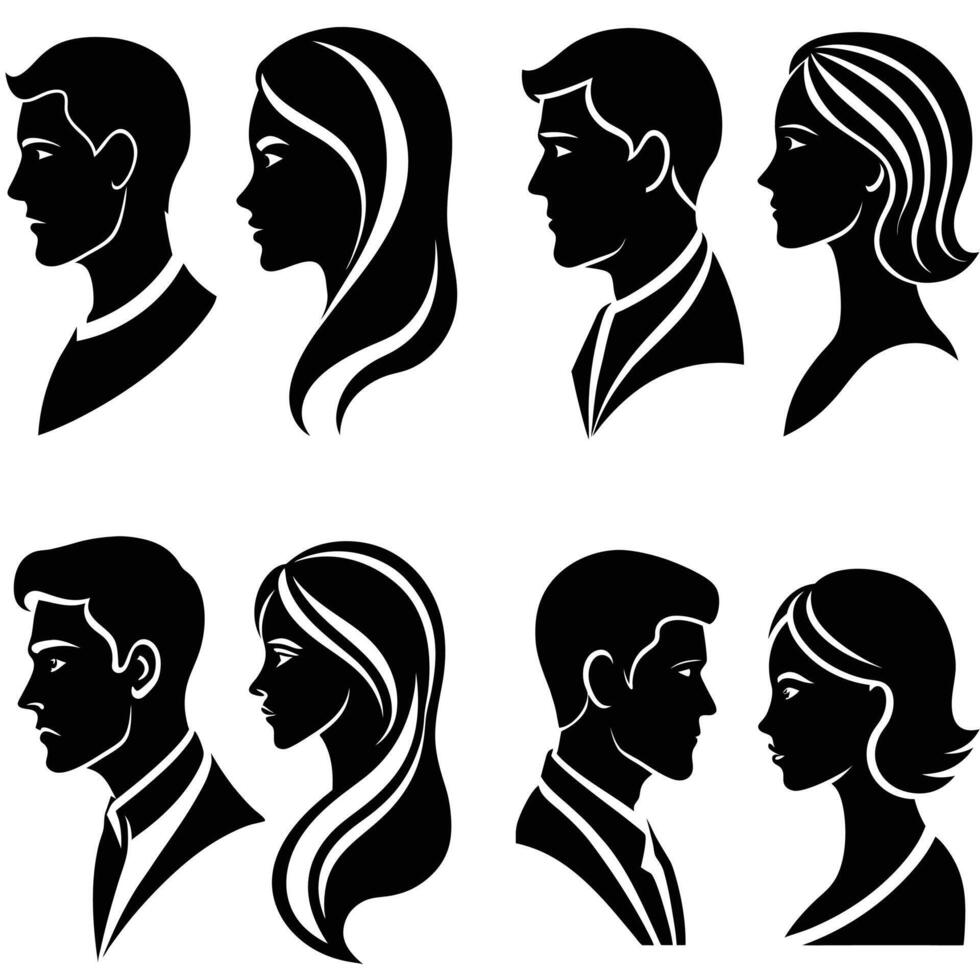 Couple silhouetted art vector