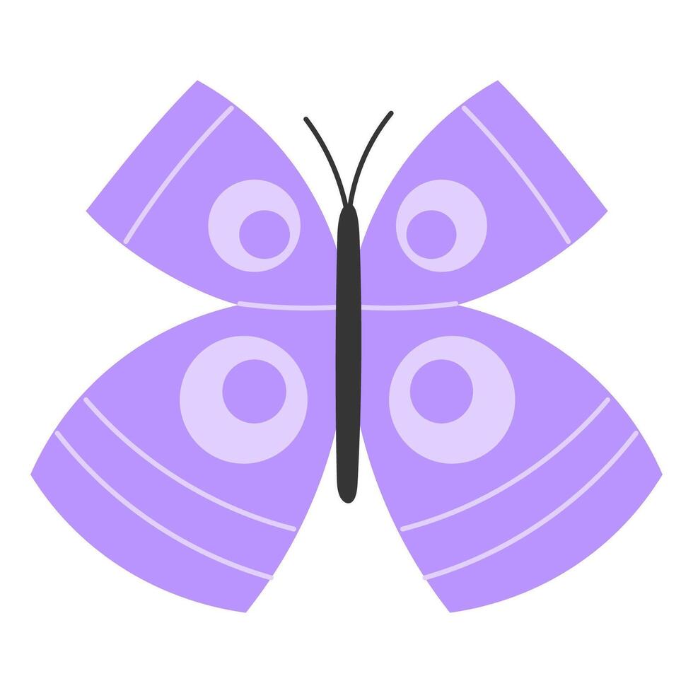 Purple Butterfly with Geometric Pattern on Wings. Elegant Spring and Summer Insect vector