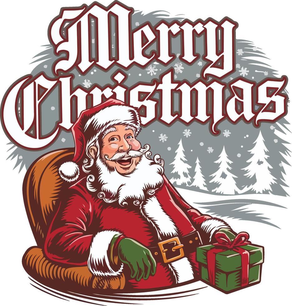 Santa claus Christmas t-shirt design vector