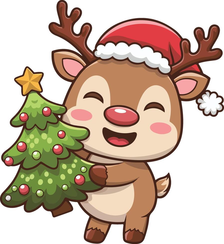 Christmas t-shirt design deer vector