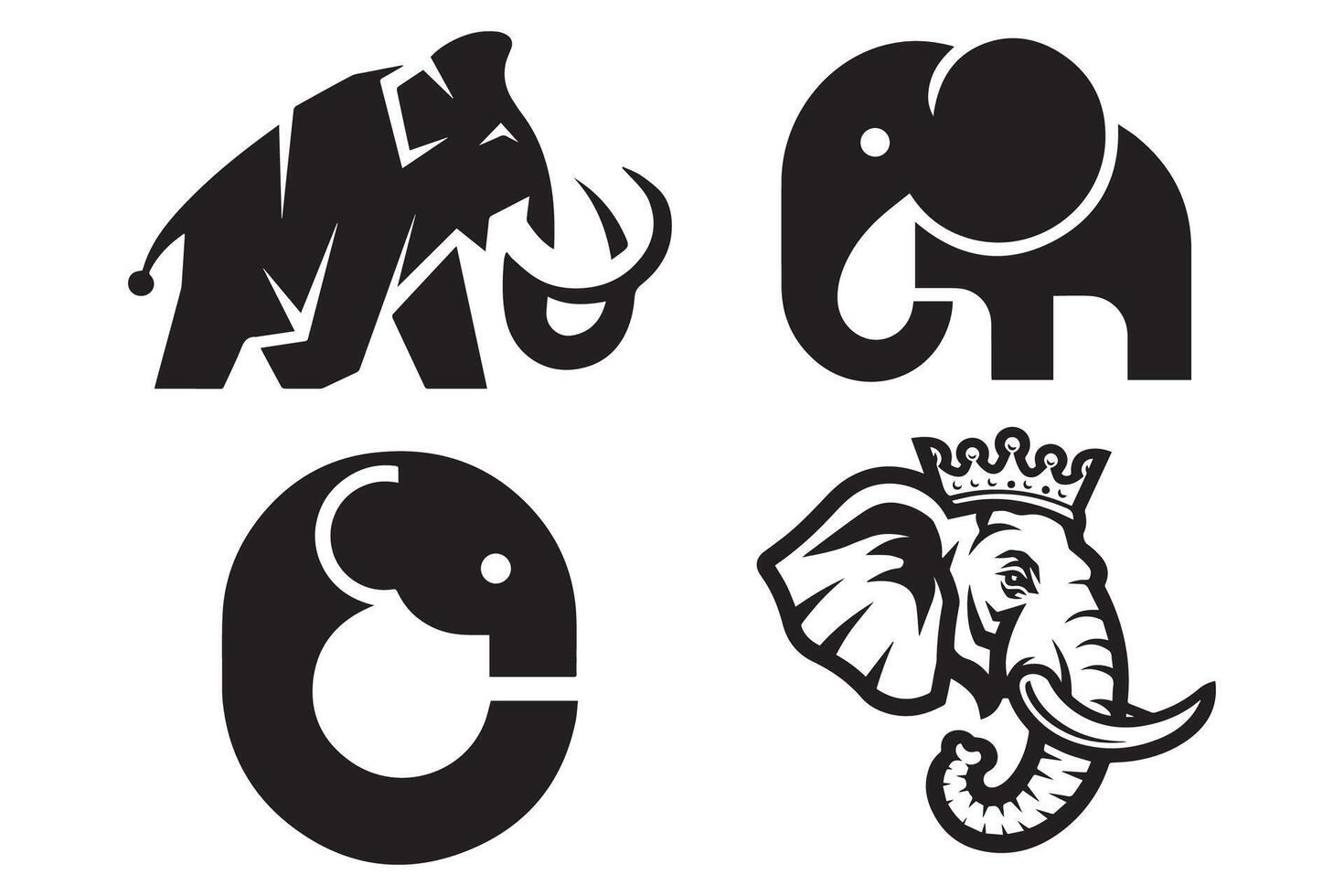 elephant based logo vector