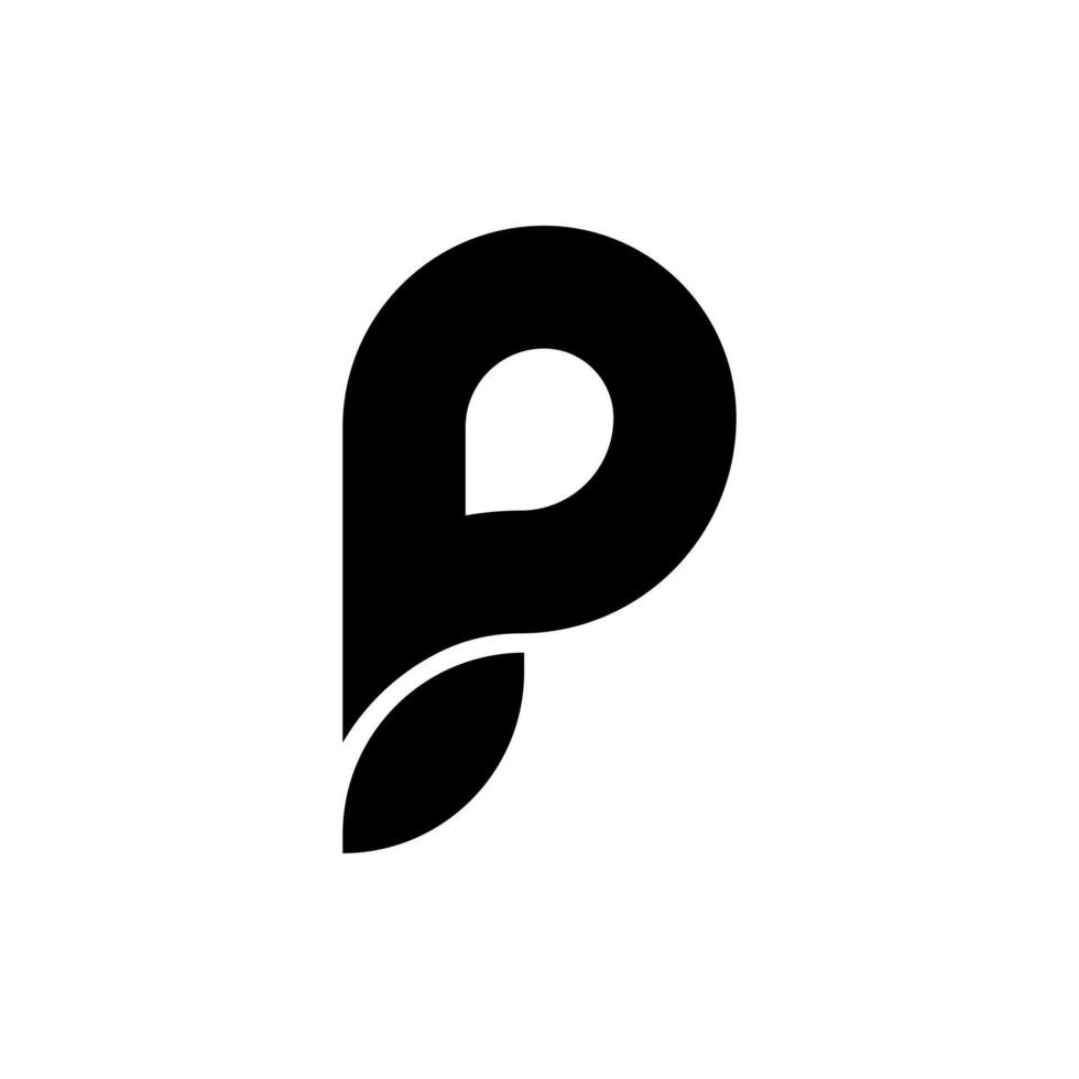 Modern P Letter Eco Logo Sustainable Green Monogram Design vector