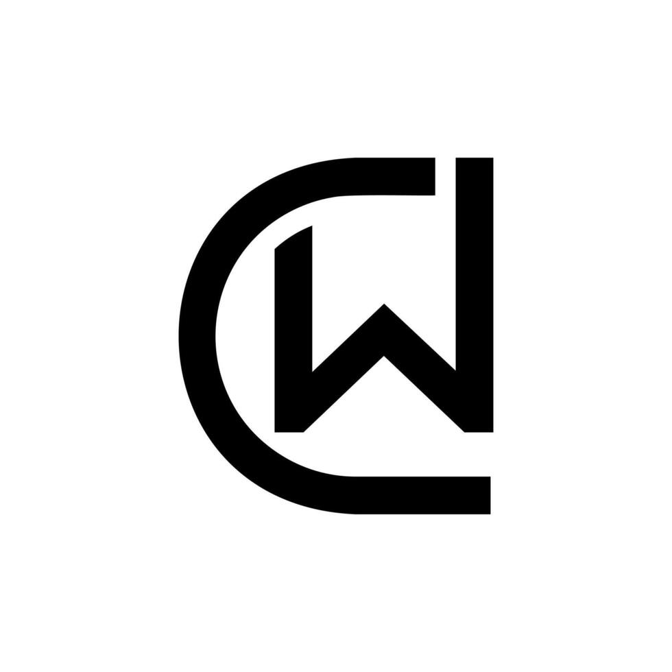 Modern CW Letter Logo Creative Abstract Minimalist Design vector