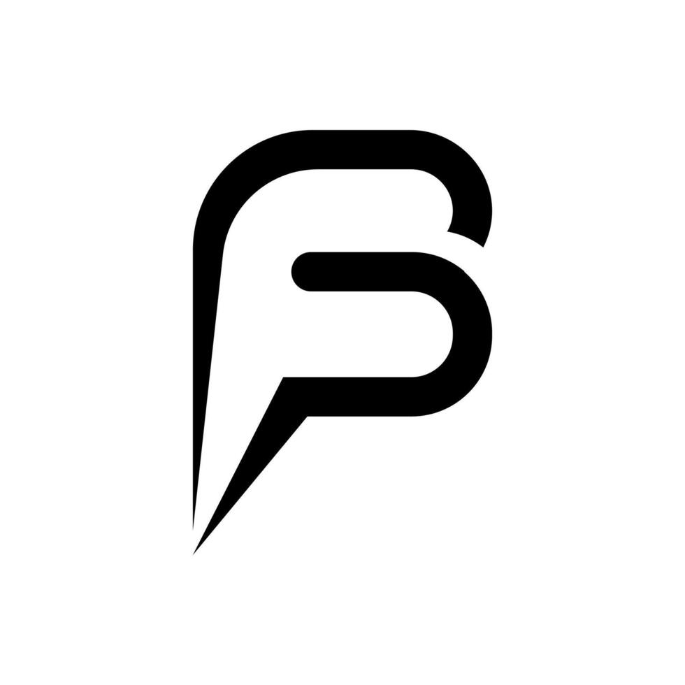 Creative FG or GF Letter Logo Negative Space Minimalist Design vector