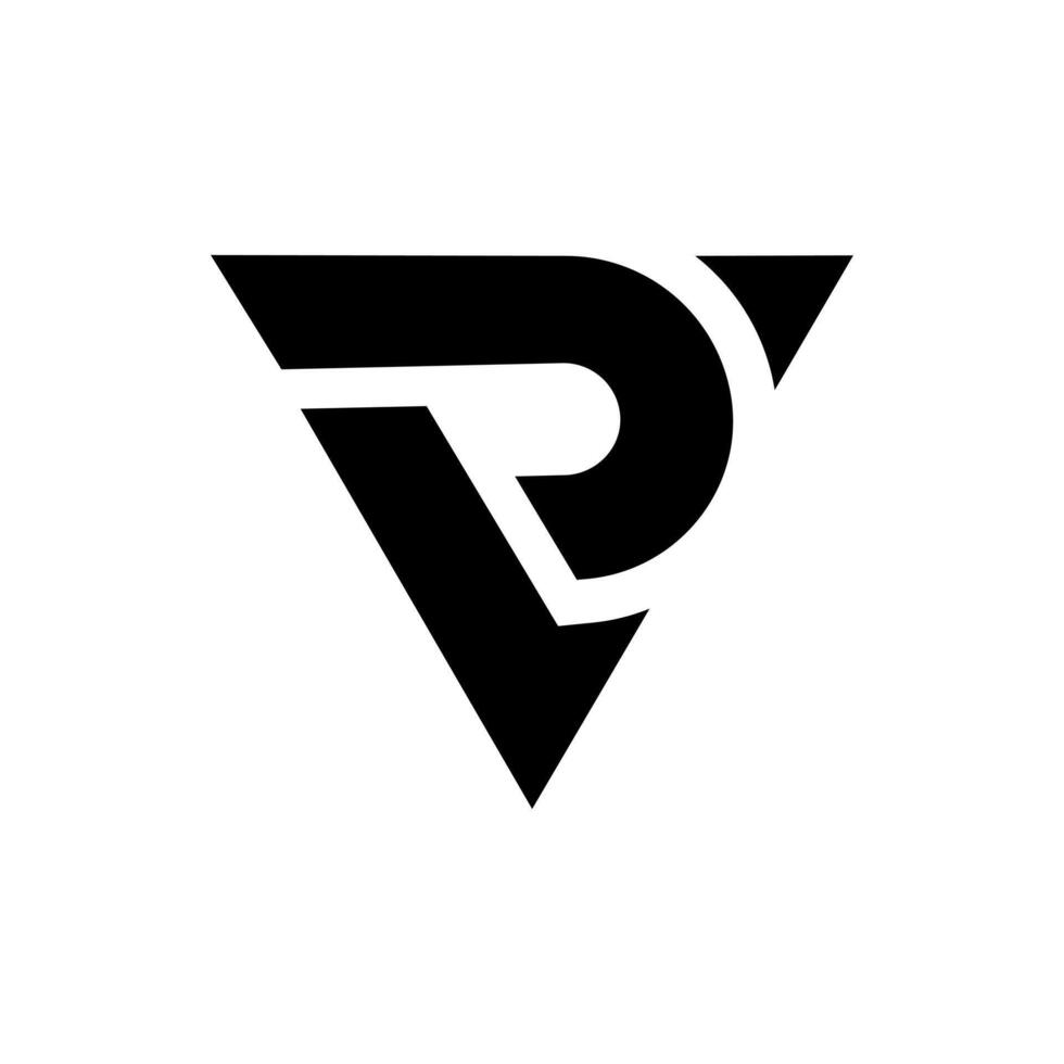 Modern PV VP Triangle Logo Unique Geometric Letter Monogram vector