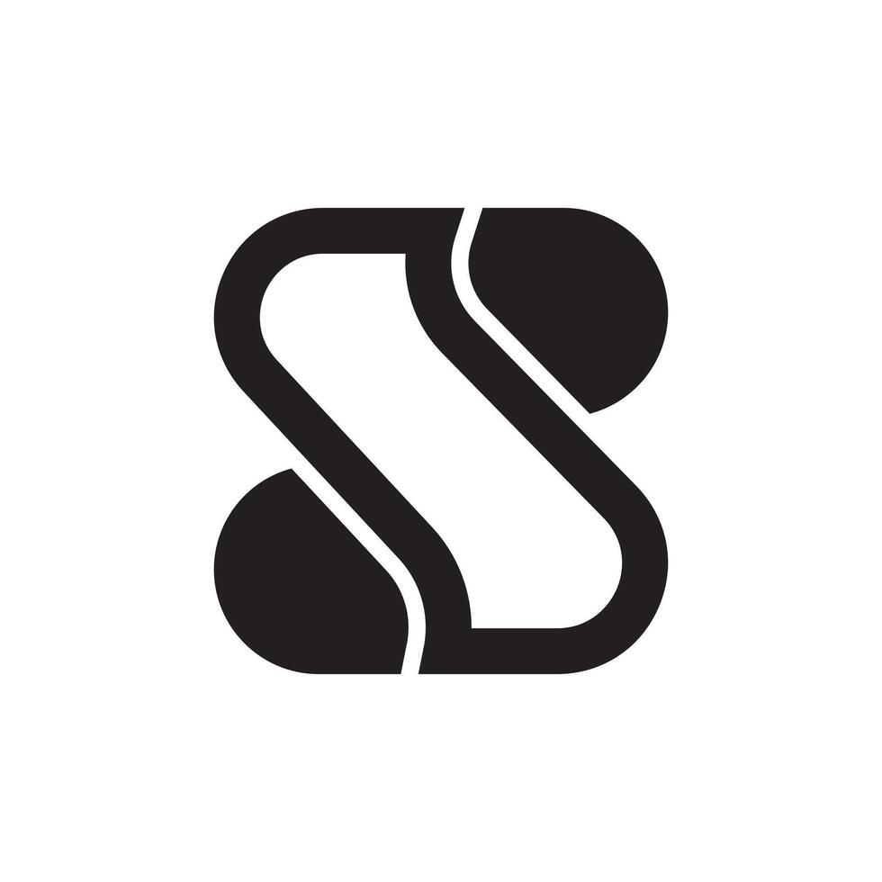 Modern S Letter Logo Stylish Abstract Negative Space Monogram vector