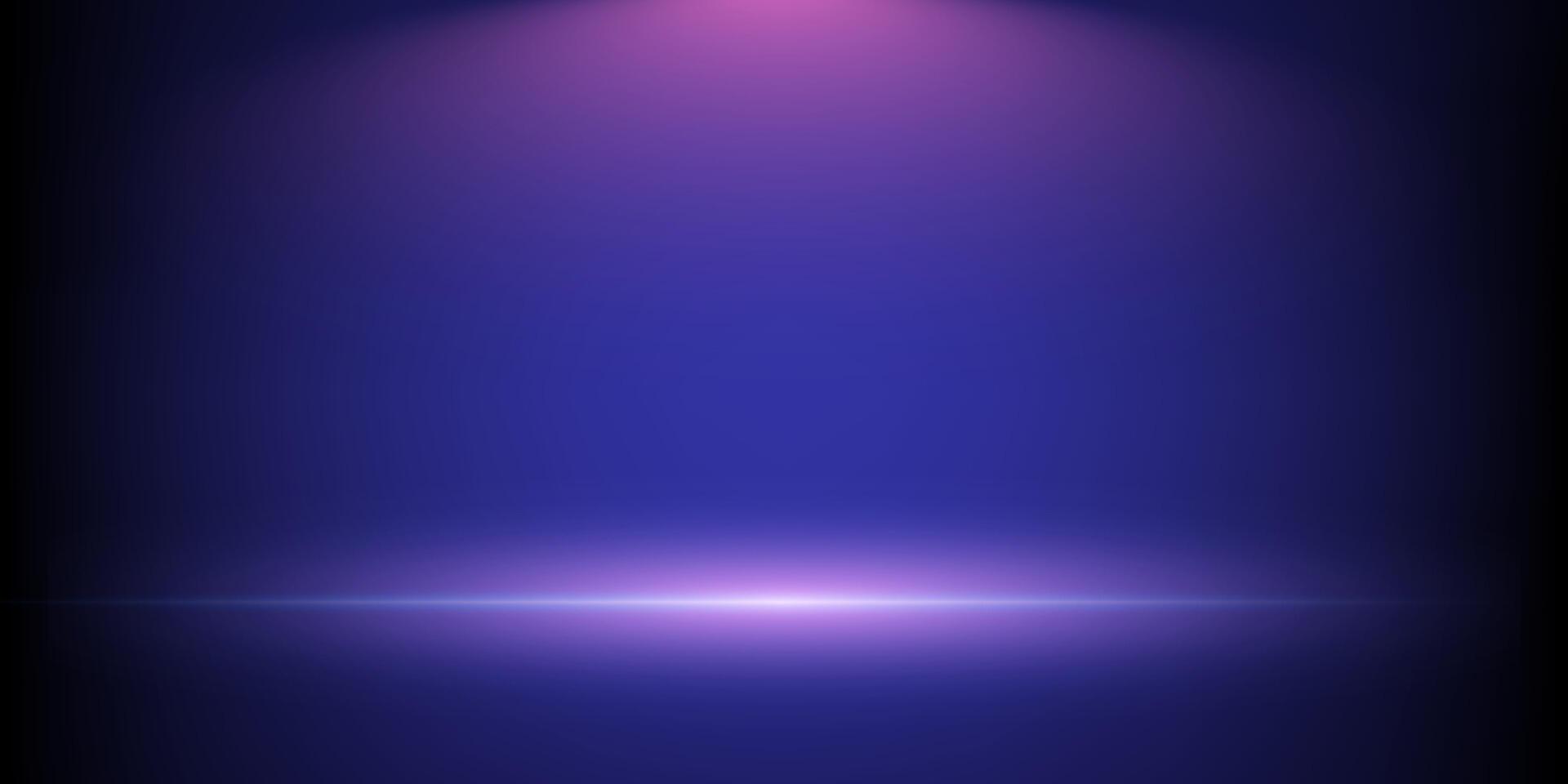 Abstract Laser beam background. Horizontal neon light. Speed line and pink spot of light on blue background. Elegant scene vector