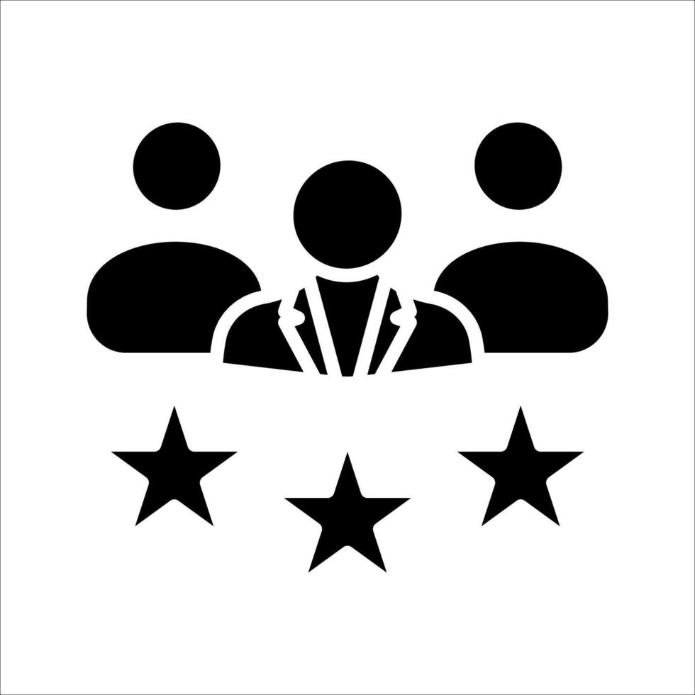 Business client with star Icon, Symbol isolated white background. illustration. color editable. vector