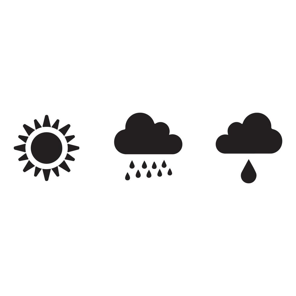 Weather forecast Sunny, cloudyand rainy d vector