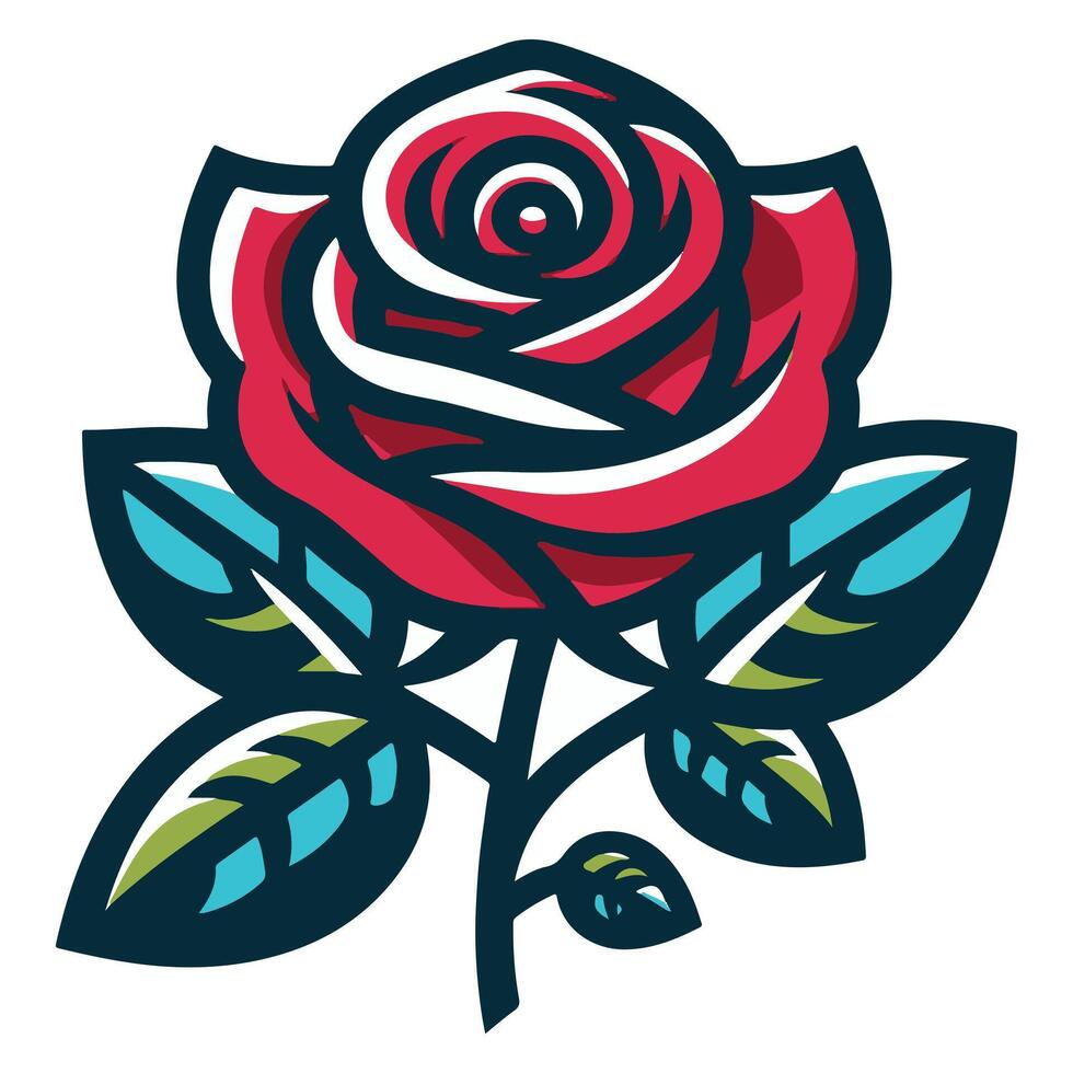 Classic Red Rose Floral Design vector