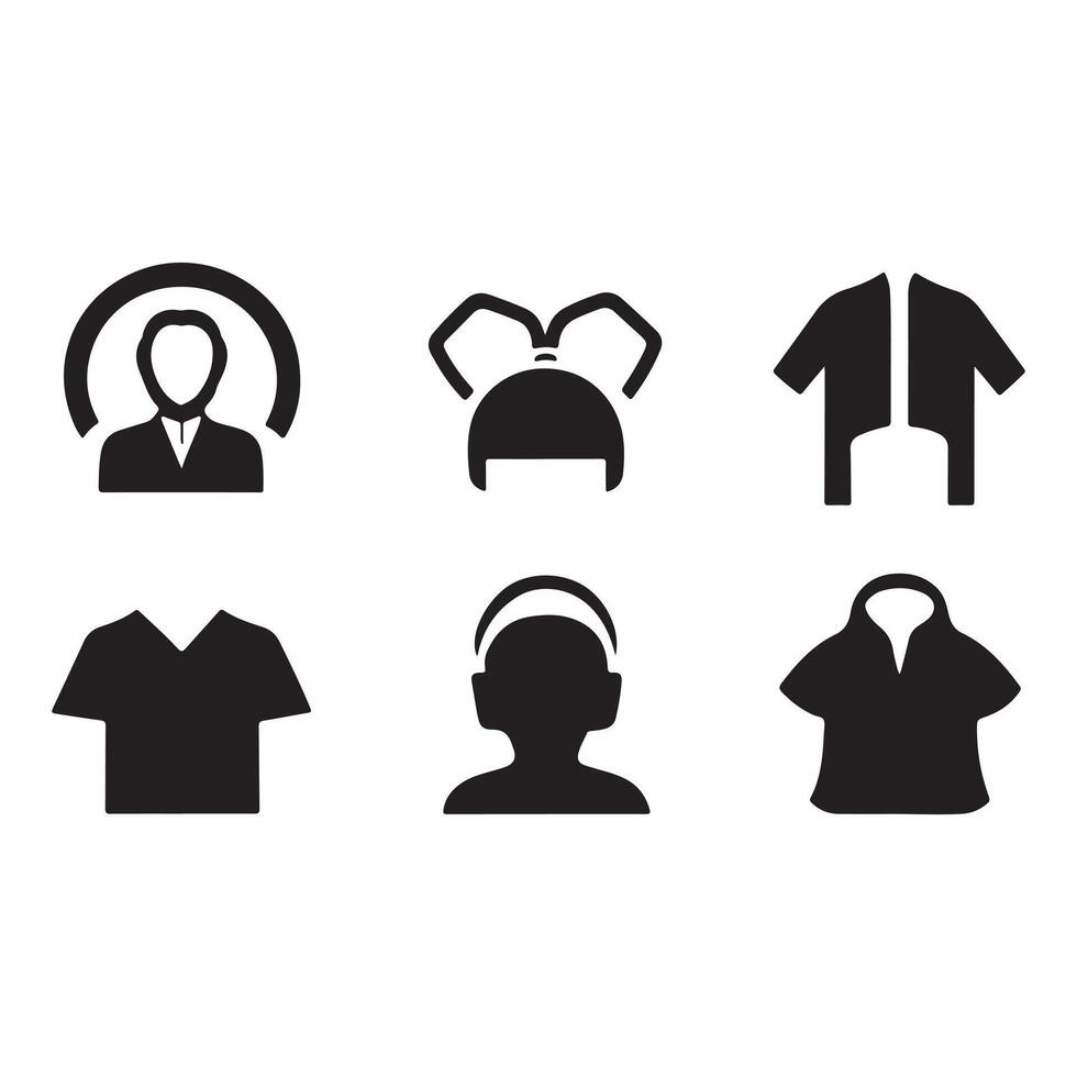 Icons of People and Clothing vector