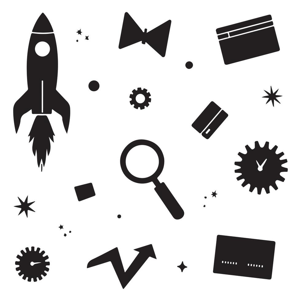 Startup Rocket and Financial Symbols vector