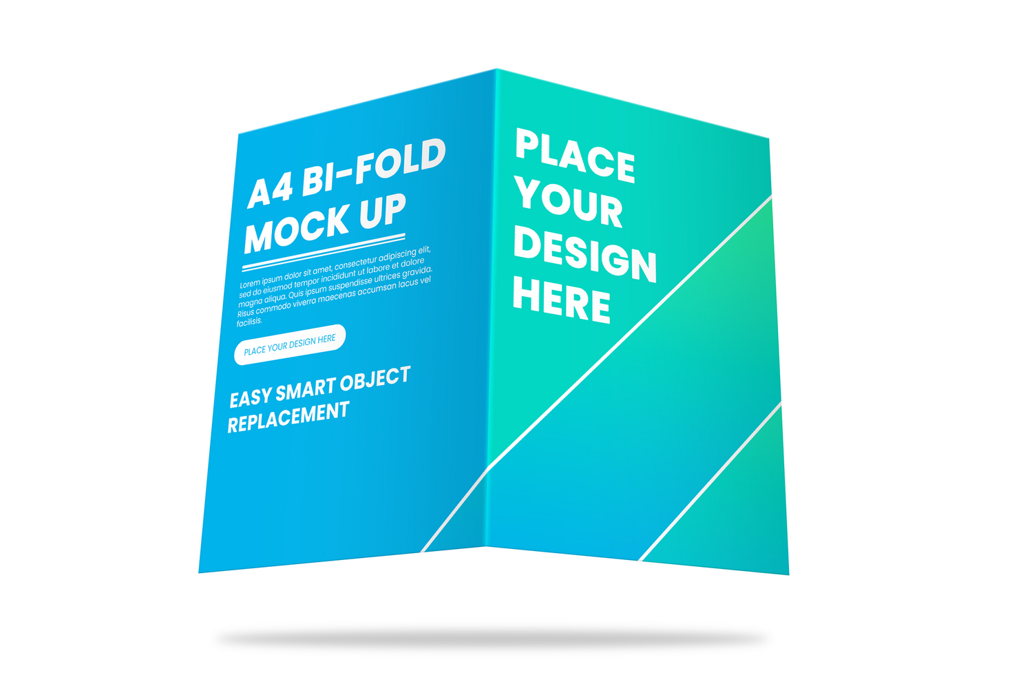 bifold 3d realistic a4 brochure mockup psd