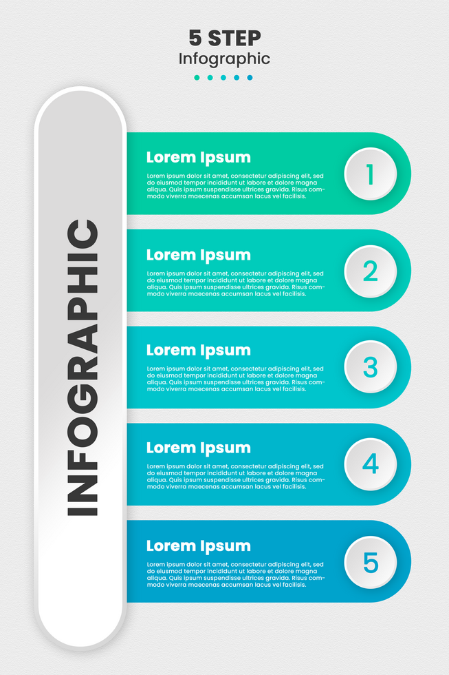 5 steps infographic design gradients psd