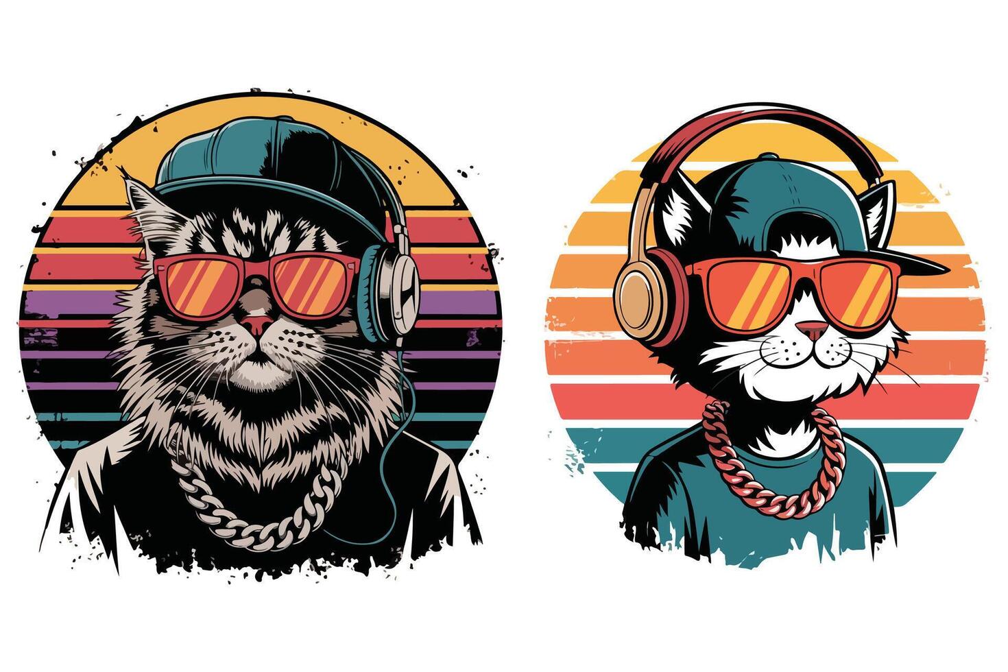 T-shirt design based on cat vector