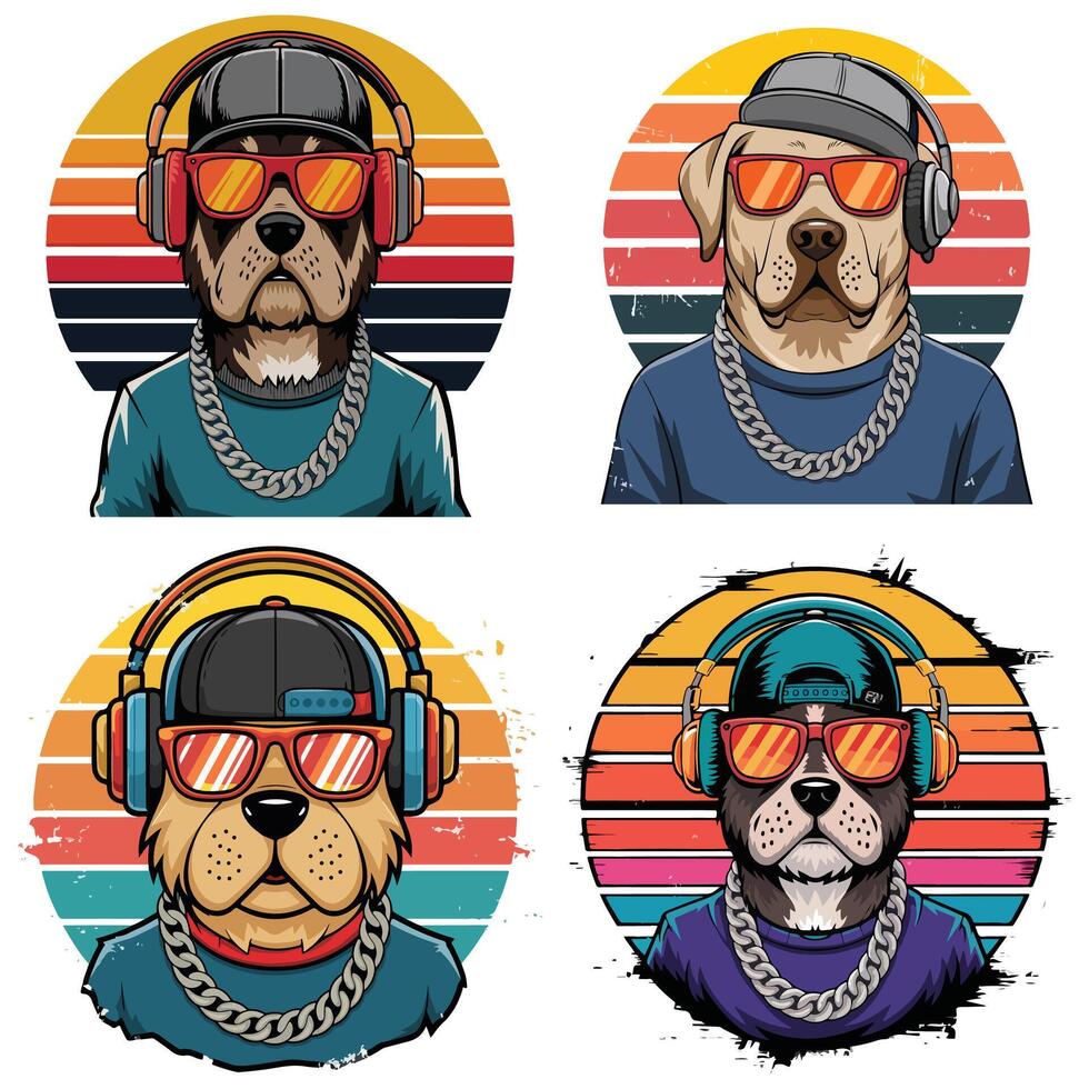T-shirt design based on stylish dog vector