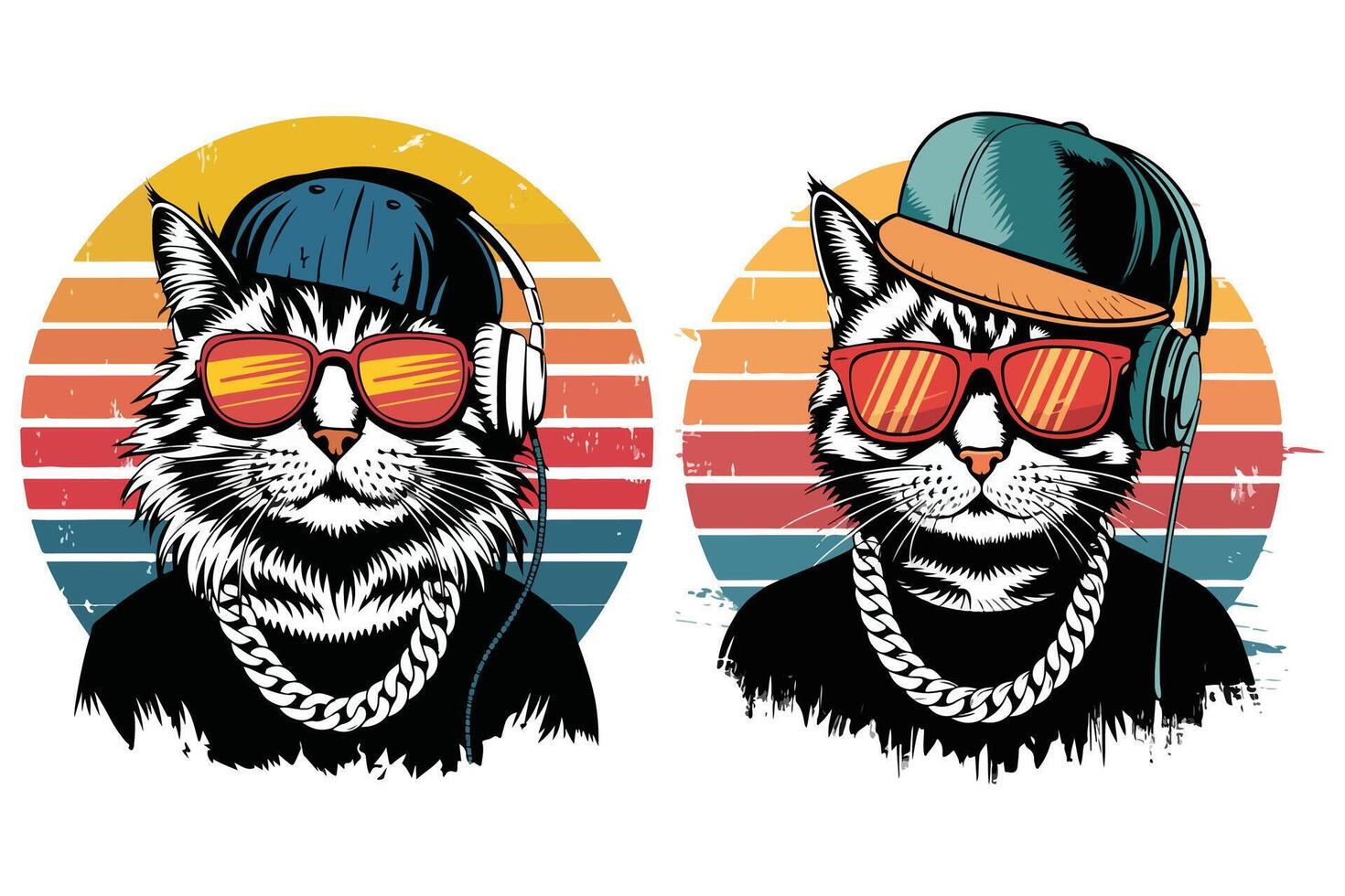T-shirt design based on cool cat vector