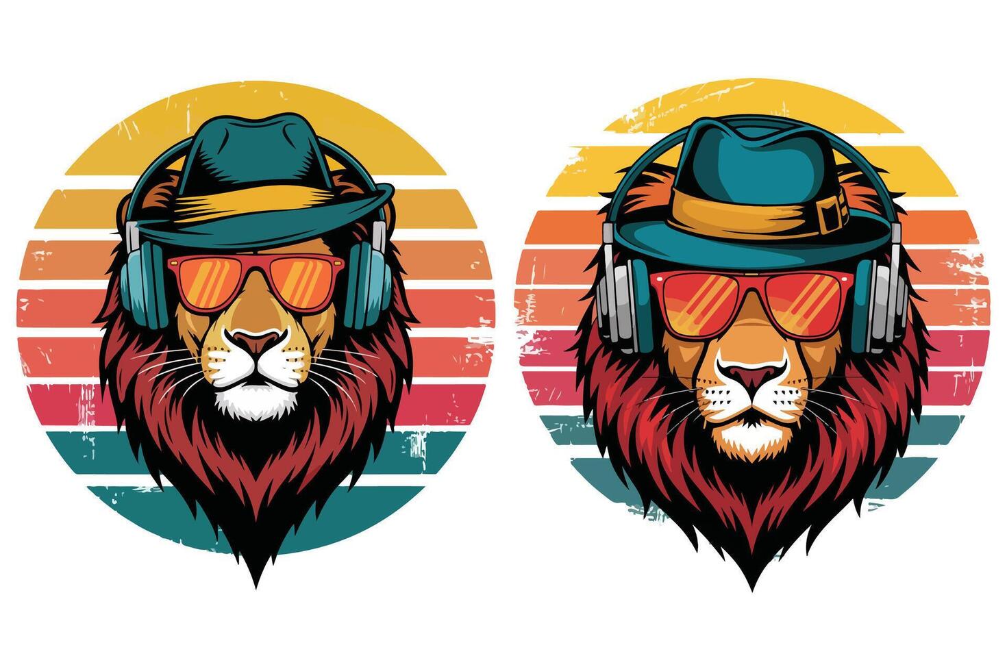 T-shirt design based on cool lion vector