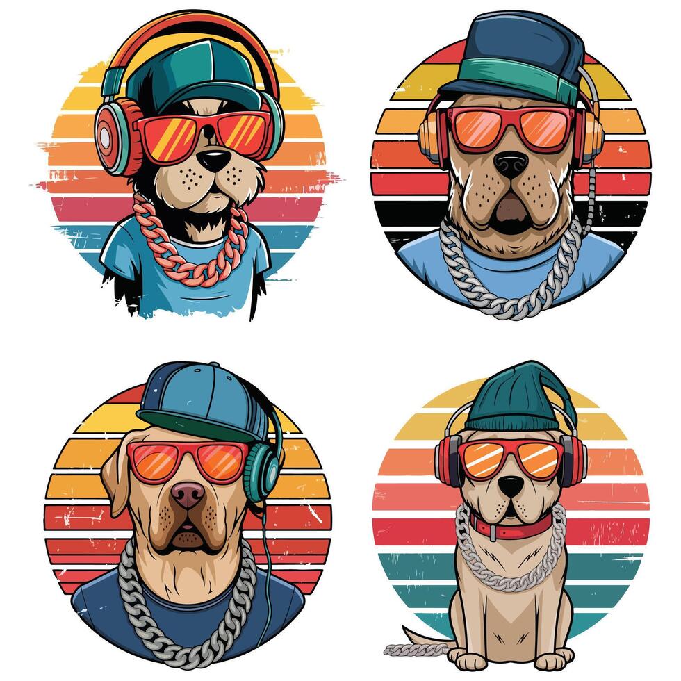 T-shirt design based on dog vector