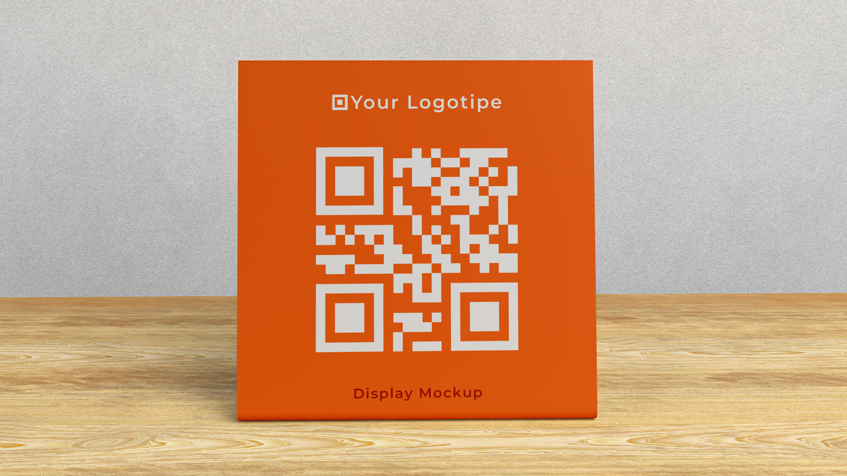mockup pvc plastic display on wooden counter psd