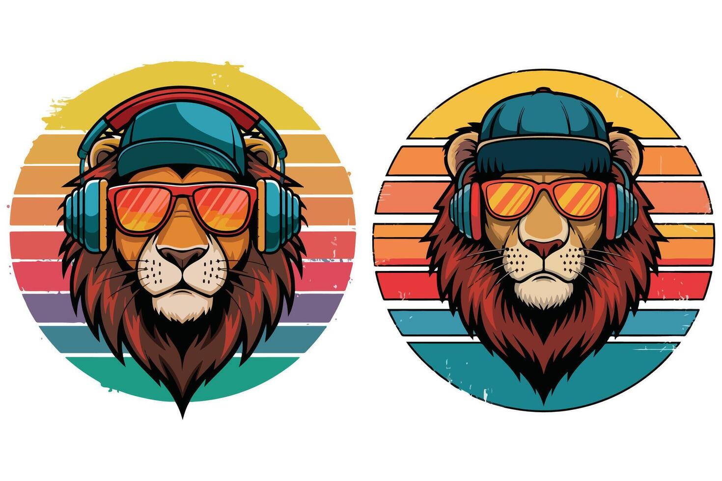 T-shirt design based on lion vector