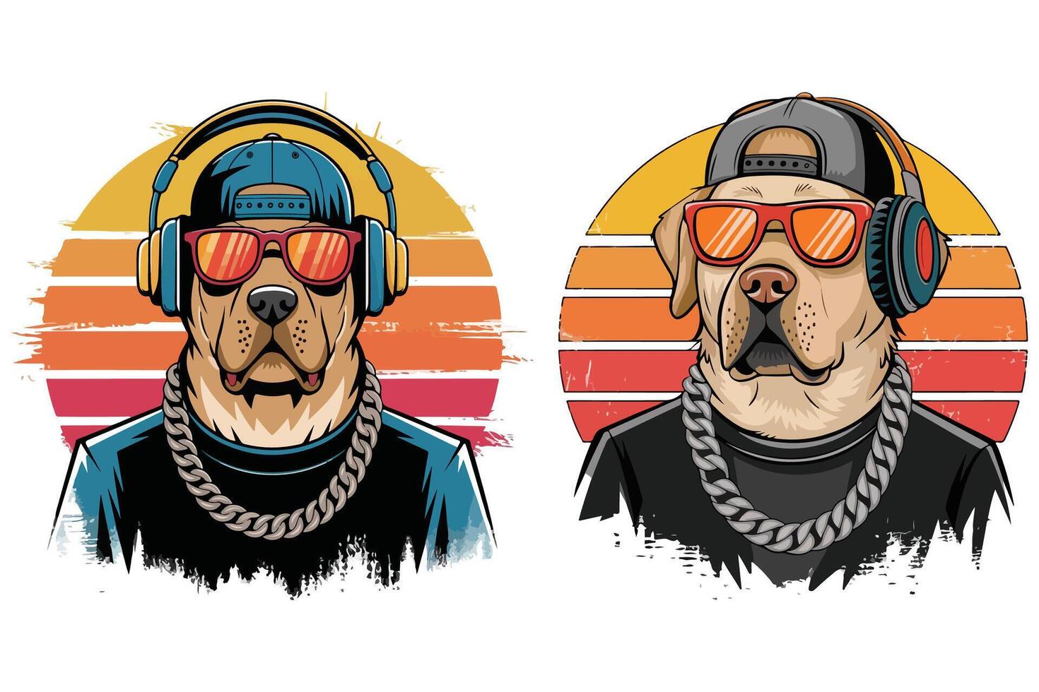 T-shirt design based on cool dog vector