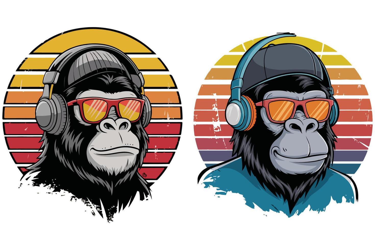 T-shirt design based on gorilla vector