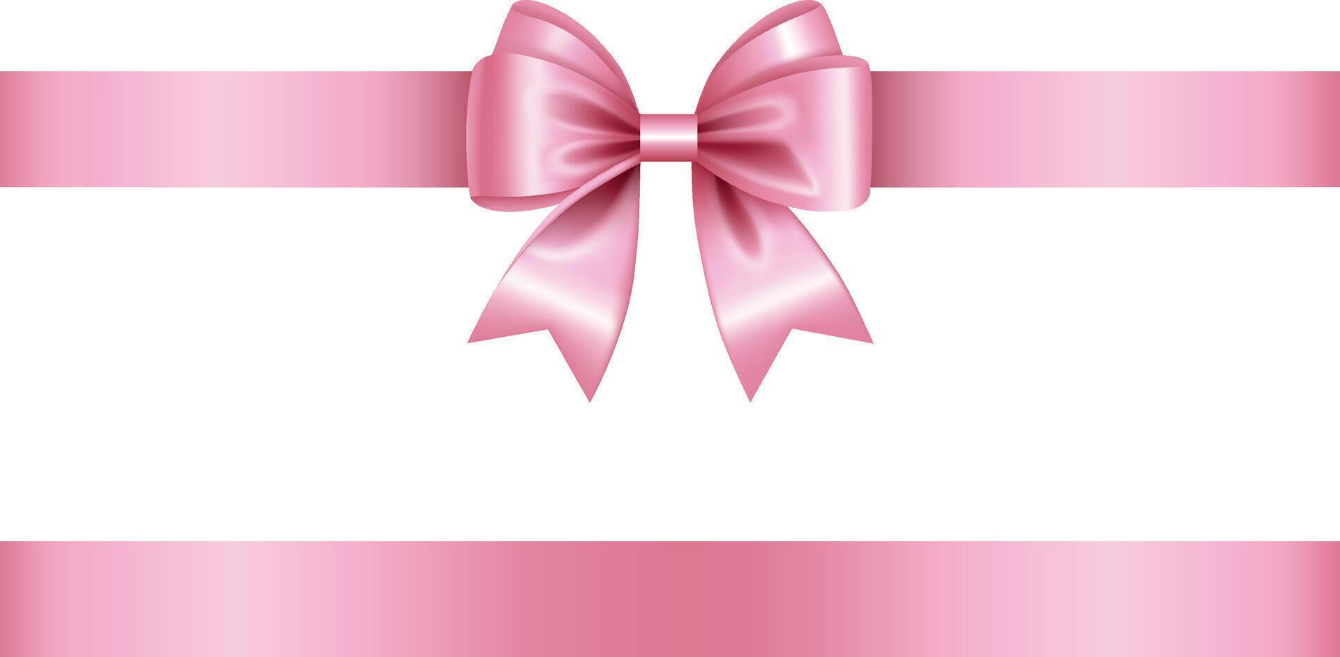 pink bow with ribbon vector