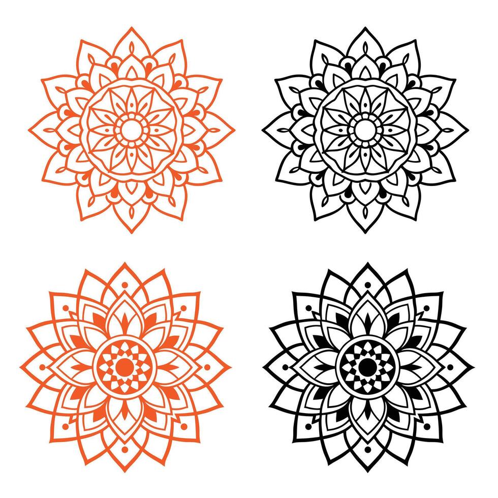 Ornate Indian Mandala with lotus patterns new 2025 vector