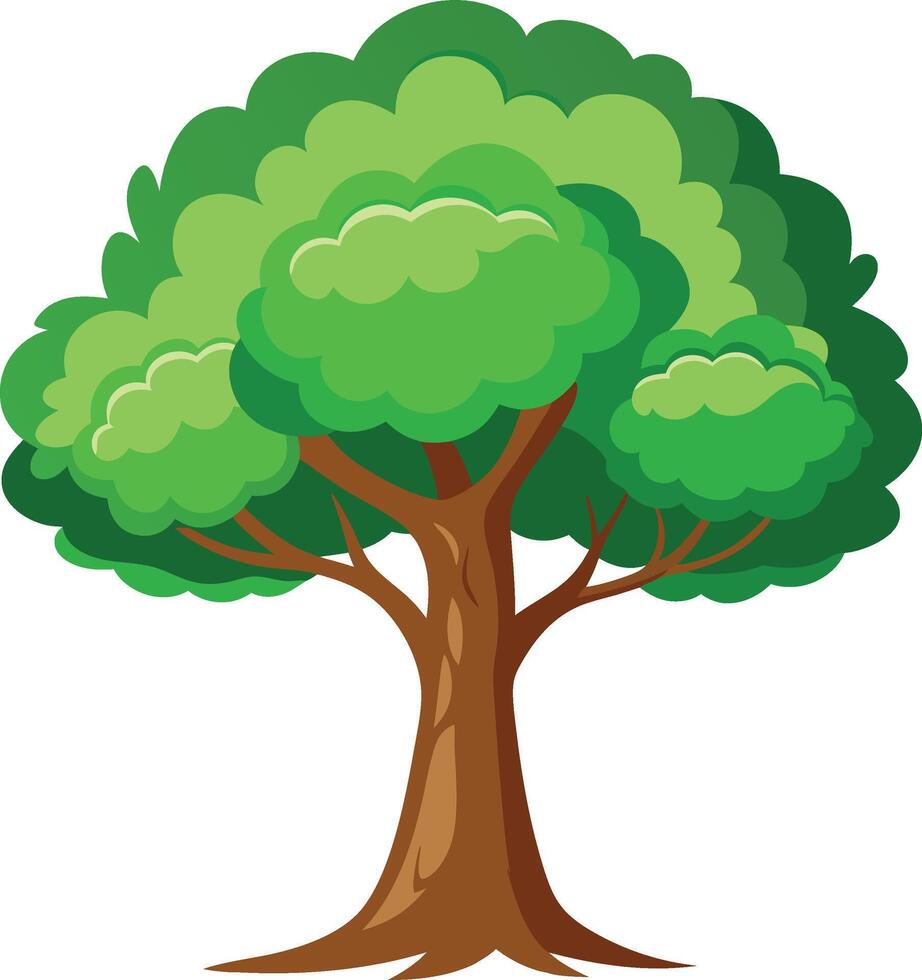 Flat colourful tree illustration 2025 vector