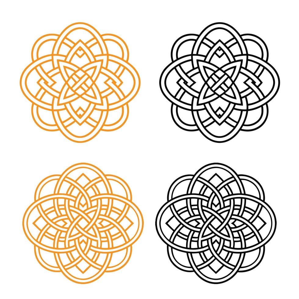 Set of mehendi mandala vector