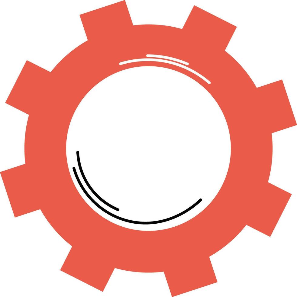 Red Gear Icon Design vector