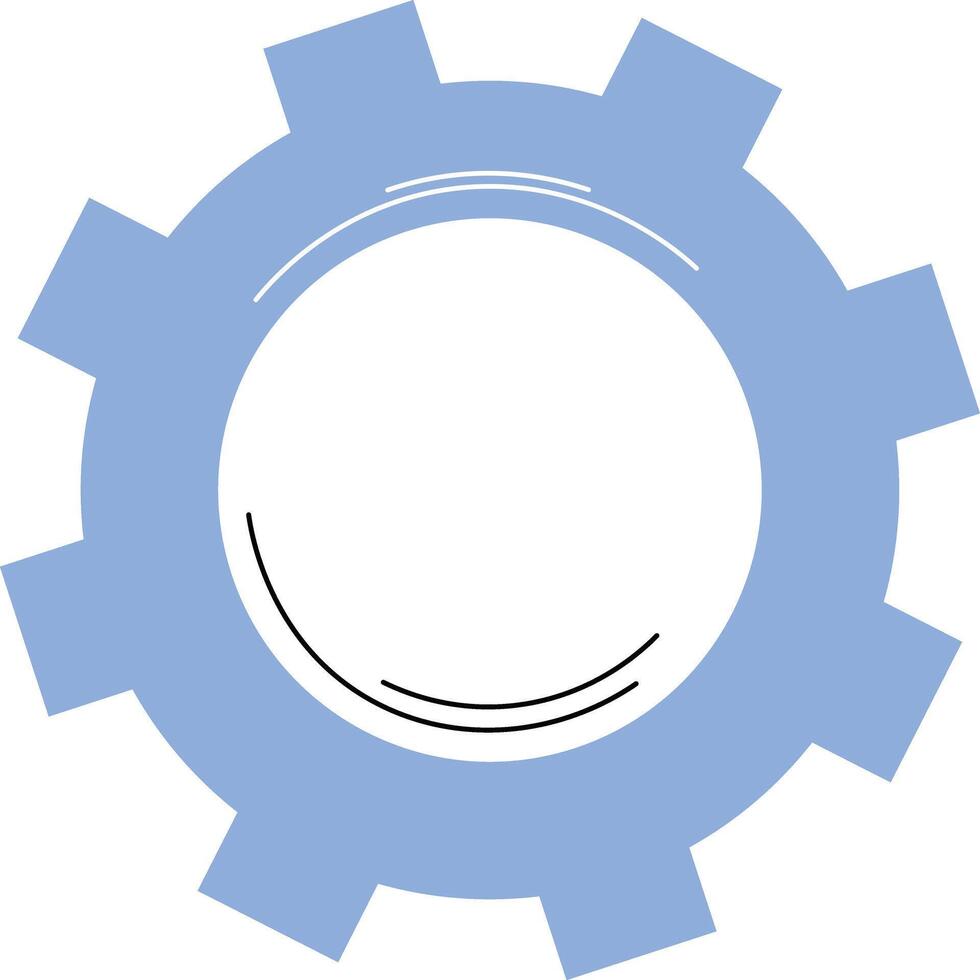 Simple Blue Gear Icon vector