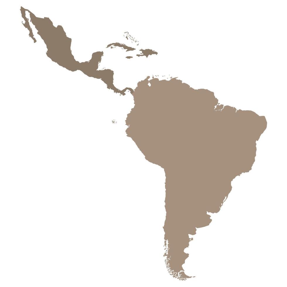Map of South and Central American. vector