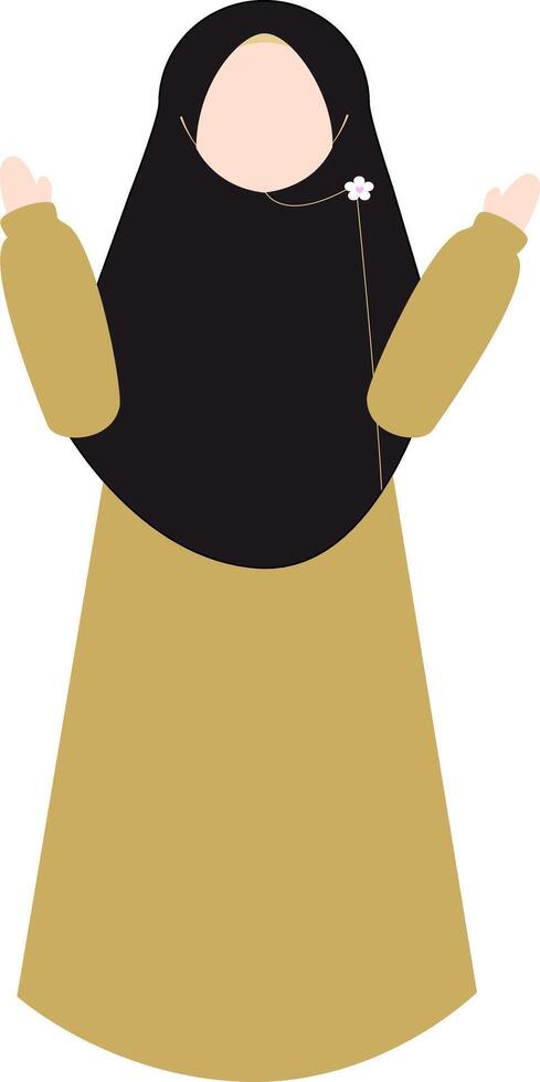 Illustration of a Muslim teacher teaching in class vector