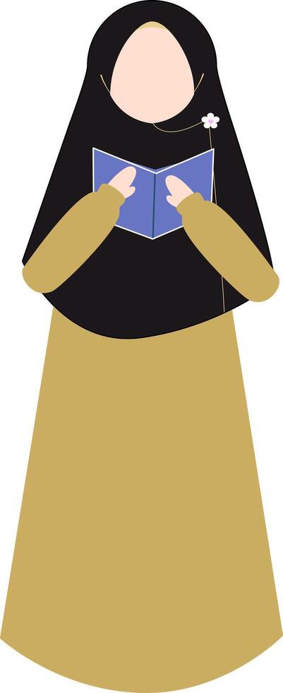 Illustration of a female Muslim teacher teaching in class vector