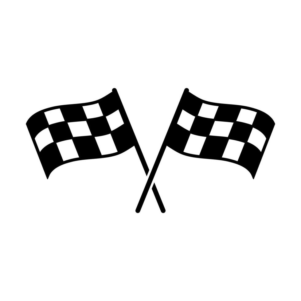 Checkered racing flag icon. Starting flag auto and moto racing. Sport car competition victory sign vector
