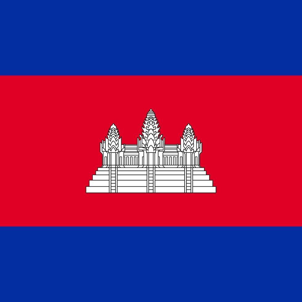 cambodia flag square design vector