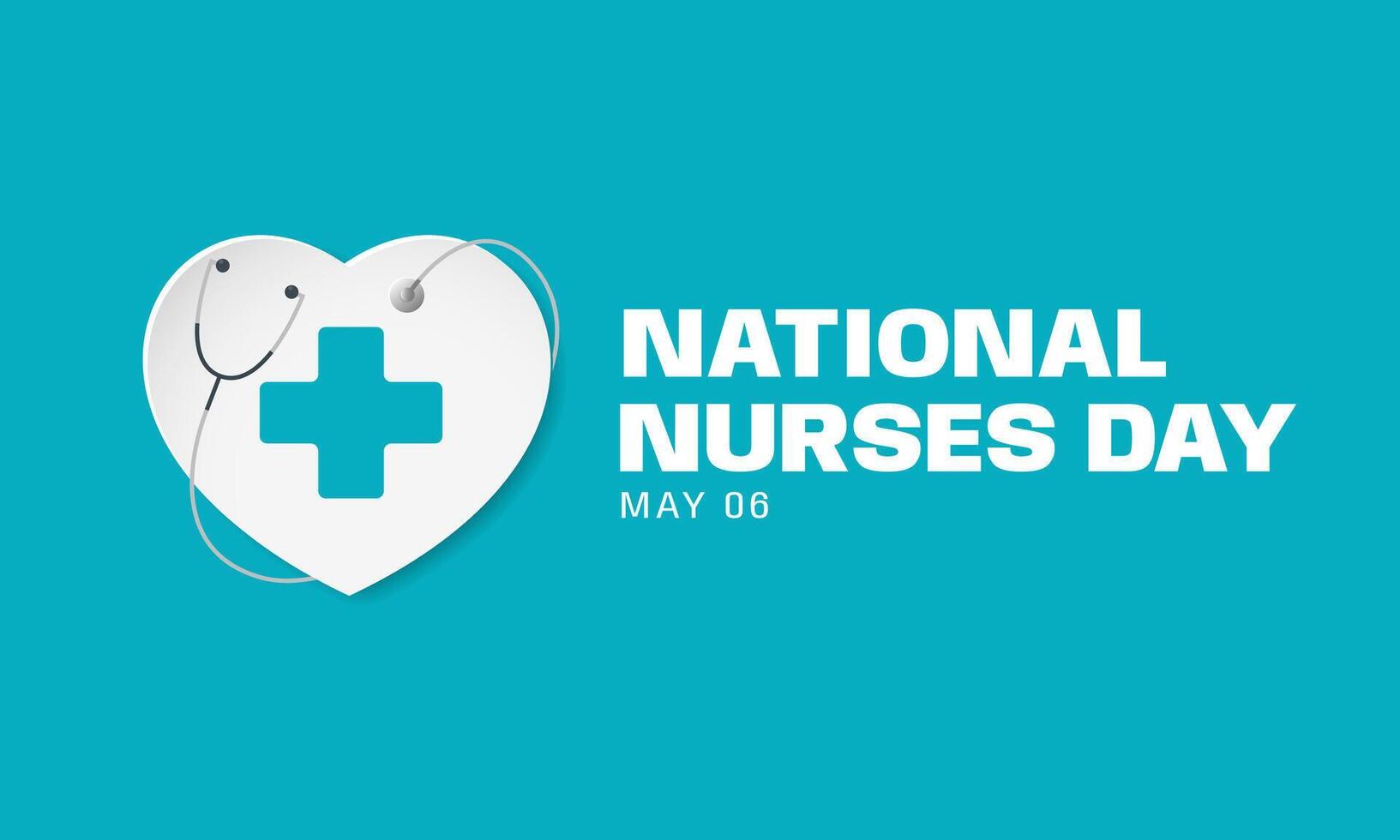 National nurses day may 06 banner with green background vector
