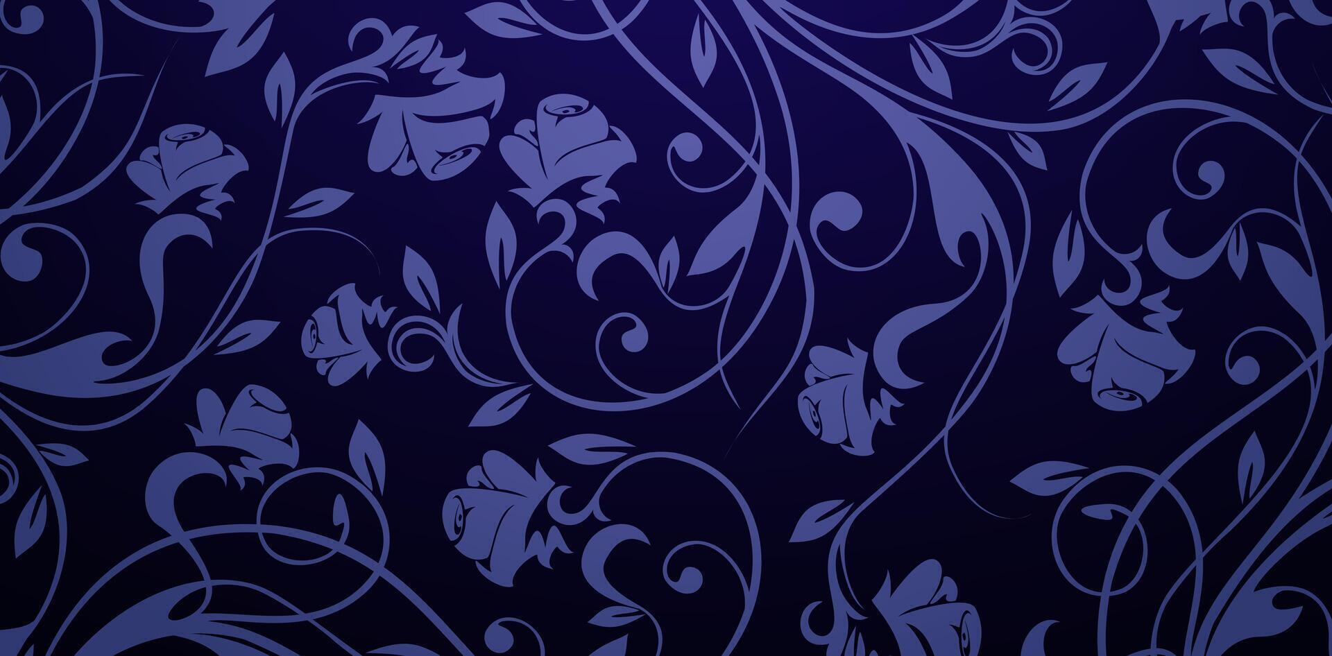 floral pattern with flowers roses decorative dark blue backgrounds for wallpapers the bedroom, patterned fills, webs pages, surface textures, books covers, fabrics printing textiles. tile linen swatch vector