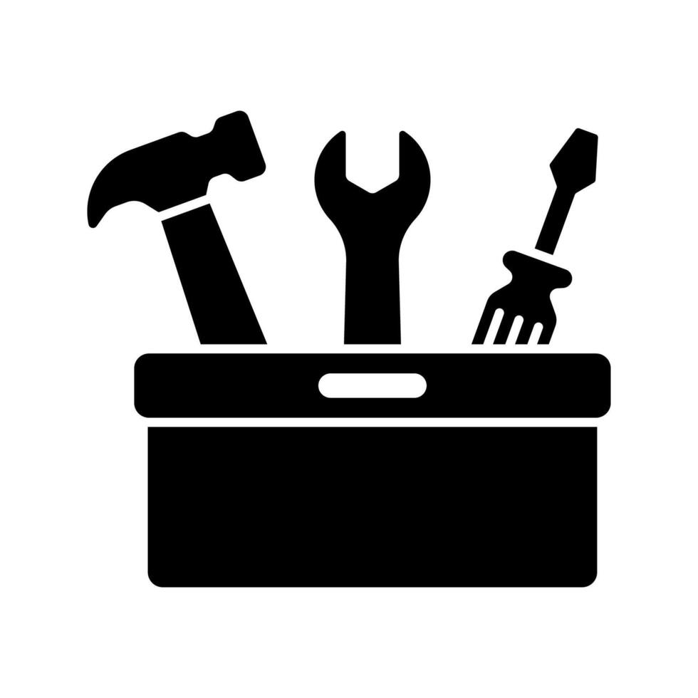 Simple tool box icon isolated on white background. vector