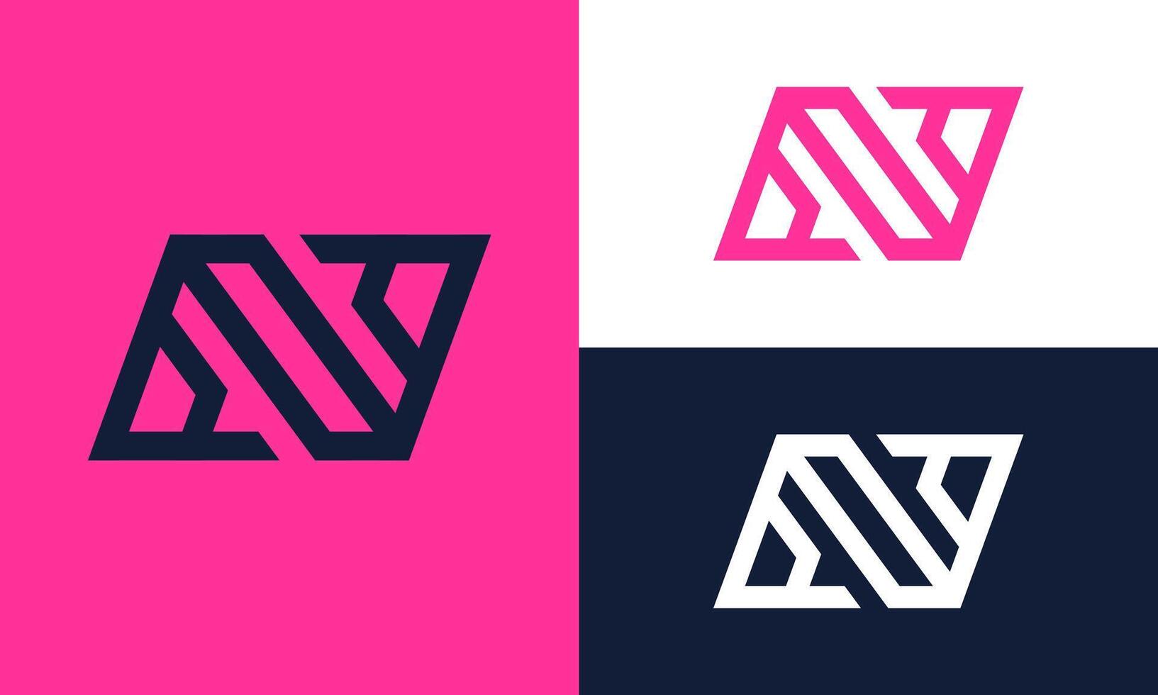 Modern N line logo. vector