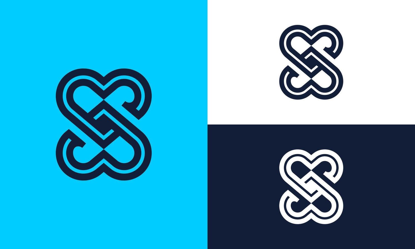 Double love S shape. vector