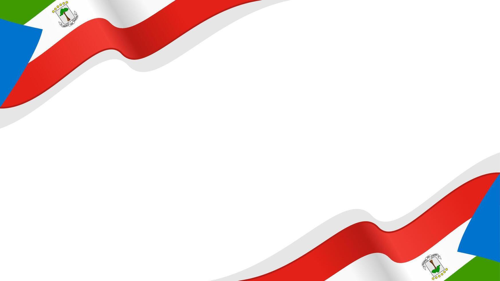wavy Equatorial Guinea flag frame background with copy space for text. for national day vector