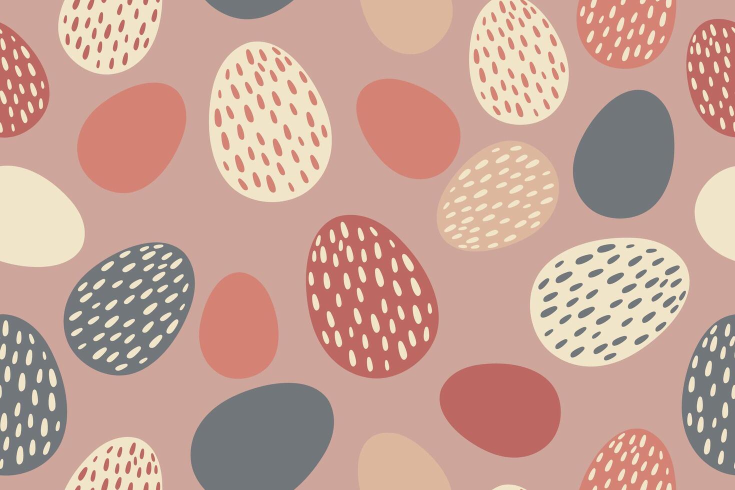 A seamless Easter pattern featuring pastel eggs in warm pink and beige tones. Perfect for wallpapers, textiles, scrapbooking, and modern minimalist digital designs vector