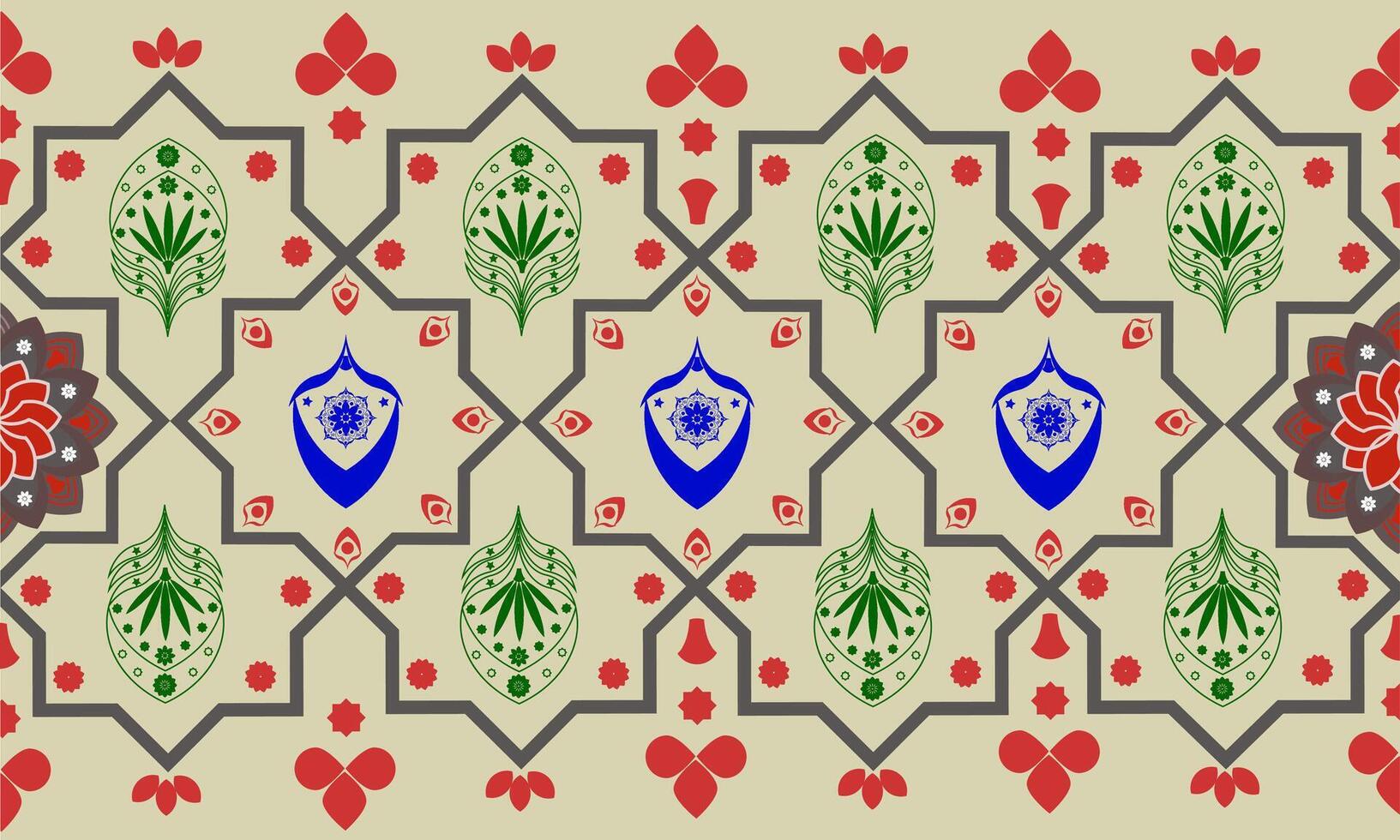 Beautiful Embroidery Shapes Pattern vector